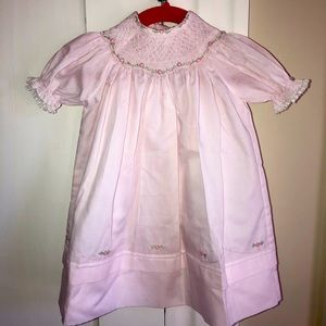 Feltman Brothers pink, hand embroidered dress. 3mo